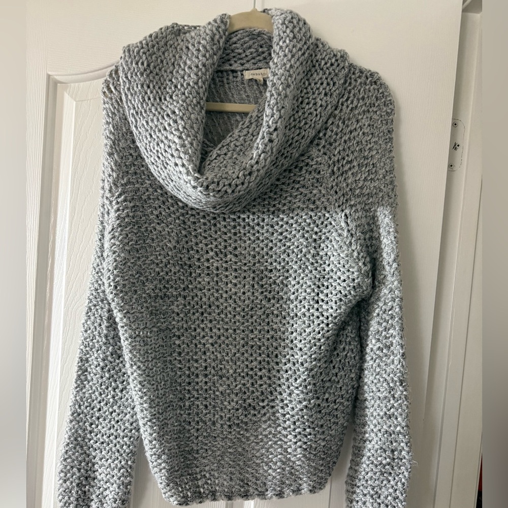 Debut Heather Gray Cowl Neck Sweater